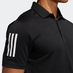 Adidas 3-STRIPE BASIC POLO SHIRT Black / White 8 Adidas 3-STRIPE BASIC POLO SHIRT Black / White -Golf Bags Shop 3 Stripe Basic Polo Shirt Black FJ9837 41 detail