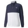Puma Gents Gamer Colorblock ¼ Zip Navy Blazer - Bright White -Golf Bags Shop 399798 Navy White PUMA Golf Gamer Colorblock Zip Midlayer 1