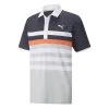 PUMA MATTR ONE WAY POLO SHIRT - NAVY BLAZER/HOT CORAL -Golf Bags Shop 599115 19 1