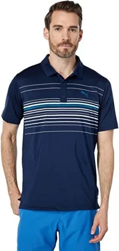 PUMA Mattr Canyon Men's Golf Polo Shirt Navy /Chalk Pink -Golf Bags Shop 71tXExeKgzL. AC SX272