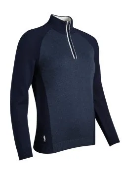 Glenmuir ALISSA Ladies Zip Neck Contrast Sleeve Touch Of Cashmere Golf Sweater
