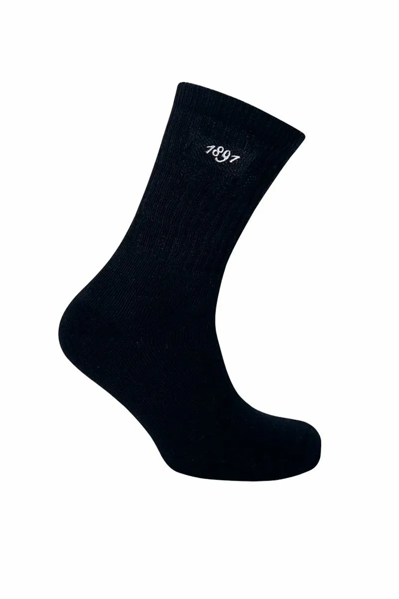 Glenmuir Dunbar Mens 2 Pair Pack Cotton Crew Golf Socks Black 3 Glenmuir Dunbar Mens 2 Pair Pack Cotton Crew Golf Socks Black