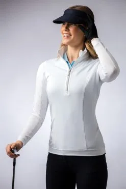 Glenmuir Ladies Zip Neck Shaped Panel Performance Golf Mid Layer CARINA
