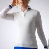 Glenmuir Ladies Zip Neck Contrast Rib Diamante Cotton Golf Sweater GAELLE 1 Glenmuir Ladies Zip Neck Contrast Rib Diamante Cotton Golf Sweater GAELLE -Golf Bags Shop 890x1200 fitbox gaelle model whitelightgreymarlascotblue cropped