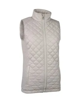 Glenmuir Ladies Zip Front Diamond Quilted Performance Golf Gilet Stardust SABINE
