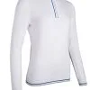 Glenmuir Ladies Zip Neck Rib Detail Cotton Golf Sweater - Willa -Golf Bags Shop 890x1200 fitbox willa whiteascotbluelightgreymarl4