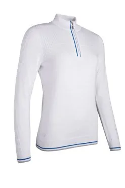 Glenmuir Ladies Zip Neck Rib Detail Cotton Golf Sweater - Willa
