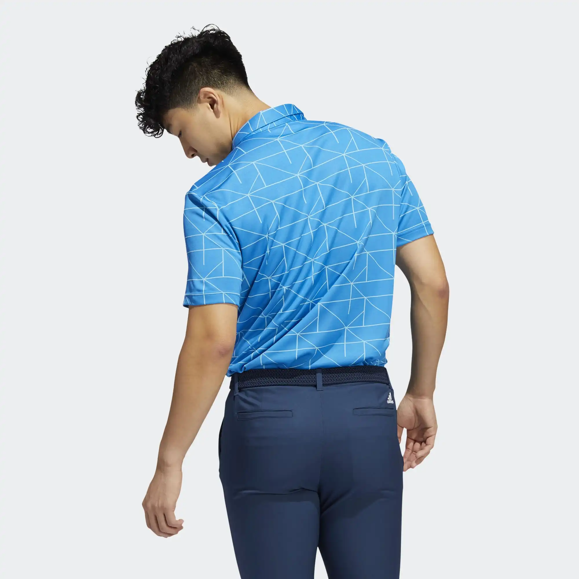 Adidas Gents JACQUARD POLO SHIRT BLURUS/SEMIRU 5 Adidas Gents JACQUARD POLO SHIRT BLURUS/SEMIRU - Image 3
