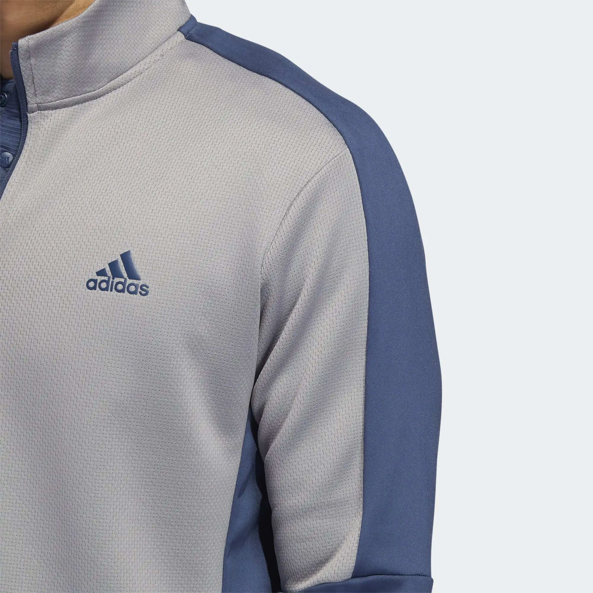 Adidas Gents Colour Block Quarter Zip Grey/Crew Navy - SS22 6 Adidas Gents Colour Block Quarter Zip Grey/Crew Navy - SS22 - Image 4