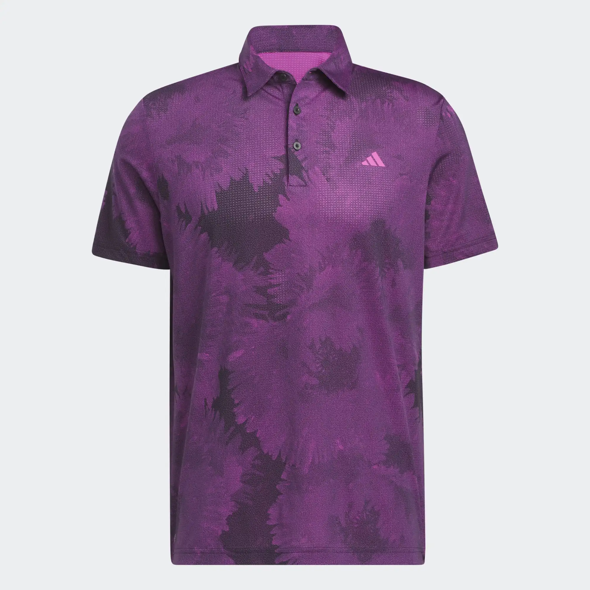Adidas FLOWER MESH GOLF POLO SHIRT Black/Lucid Fuschia 4 Adidas FLOWER MESH GOLF POLO SHIRT Black/Lucid Fuschia - Image 2