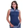 EP NEW YORK EPNY Ladies Sleeveless Zip Mandarin Collar Print Top Inky Multi -Golf Bags Shop P 5019NJAXEPNYTOPINKYMULTILADIES L