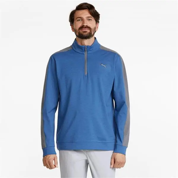 Puma Gents Cloudspun T7 1/4 Zip Top Blue - Grey 5 Puma Gents Cloudspun T7 1/4 Zip Top Blue - Grey - Image 3