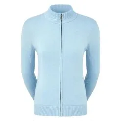 FootJoy Ladies Full Zip Lined Pullover Sky Blue