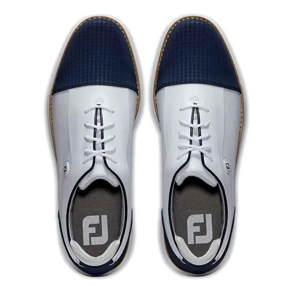 FootJoy Ladies FJ Traditions Shoes White - Navy 6 FootJoy Ladies FJ Traditions Shoes White - Navy - Image 4