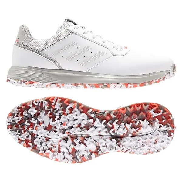 Adidas Gents S2G Spike Less Leather Shoes White - Grey - Red 6 Adidas Gents S2G Spike Less Leather Shoes White - Grey - Red - Image 4