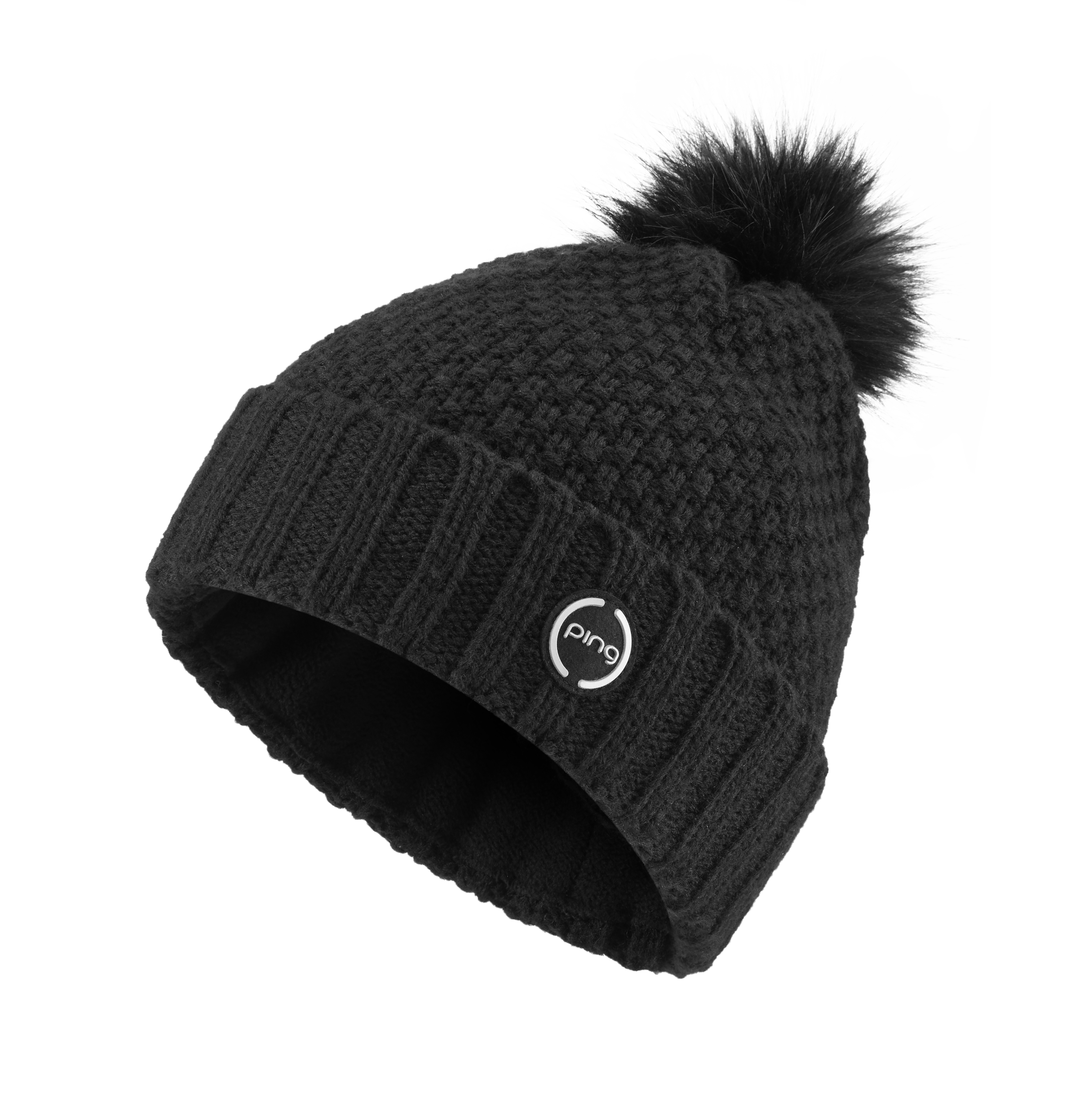 Ping Ladies Rosario Textured Knit Bobble Hat Black 3 Ping Ladies Rosario Textured Knit Bobble Hat Black