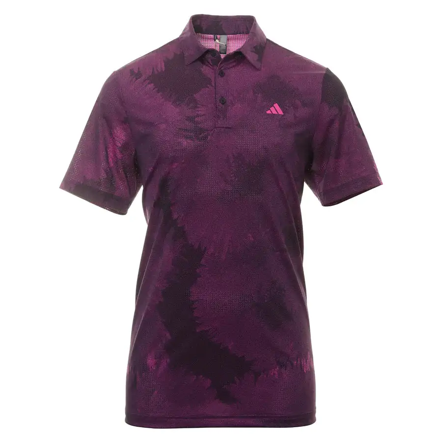 Adidas FLOWER MESH GOLF POLO SHIRT Black/Lucid Fuschia 3 Adidas FLOWER MESH GOLF POLO SHIRT Black/Lucid Fuschia