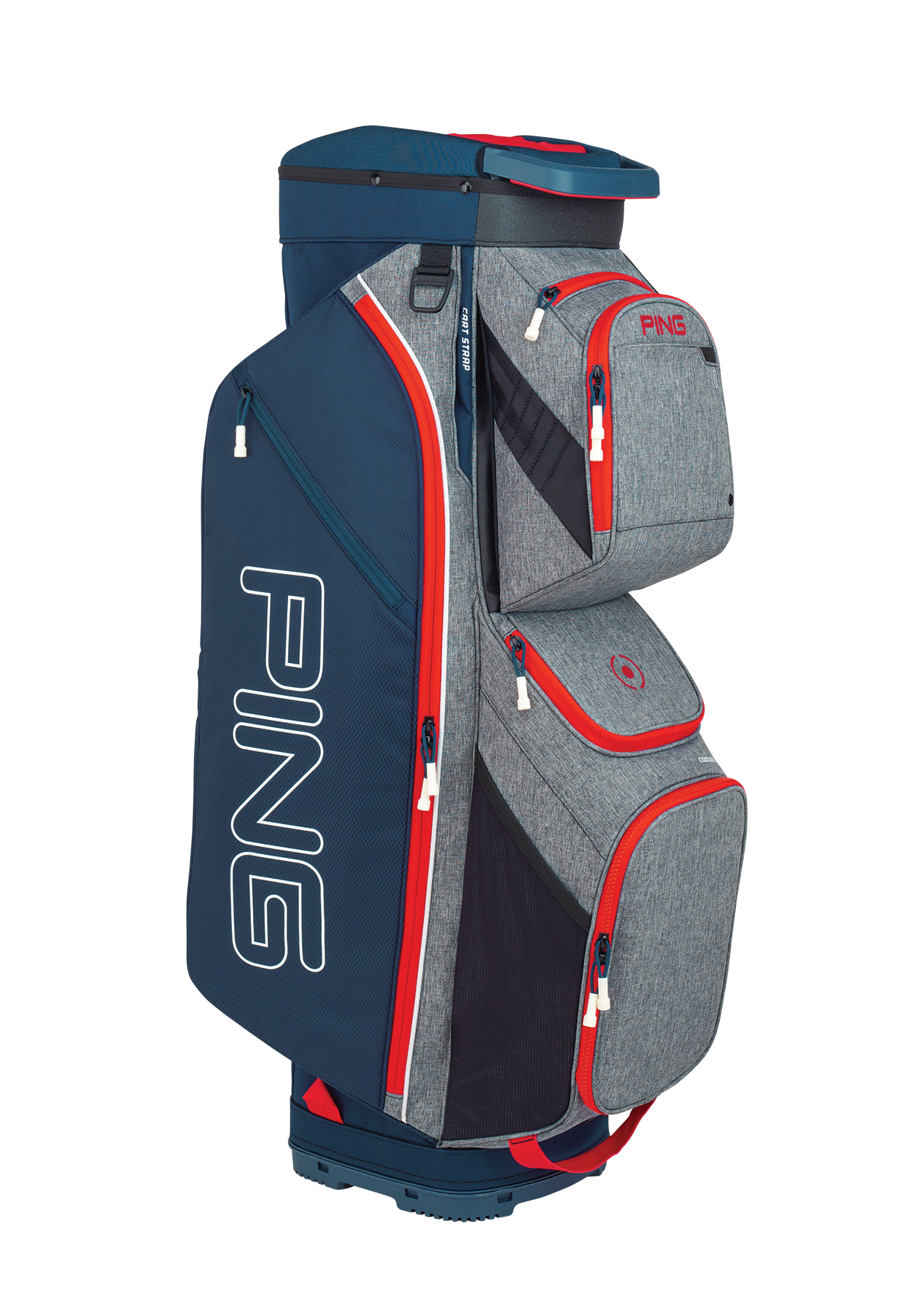 Ping Traverse 2020 Cart Bag Heather Grey/Navy/Scarlet 3 Ping Traverse 2020 Cart Bag Heather Grey/Navy/Scarlet