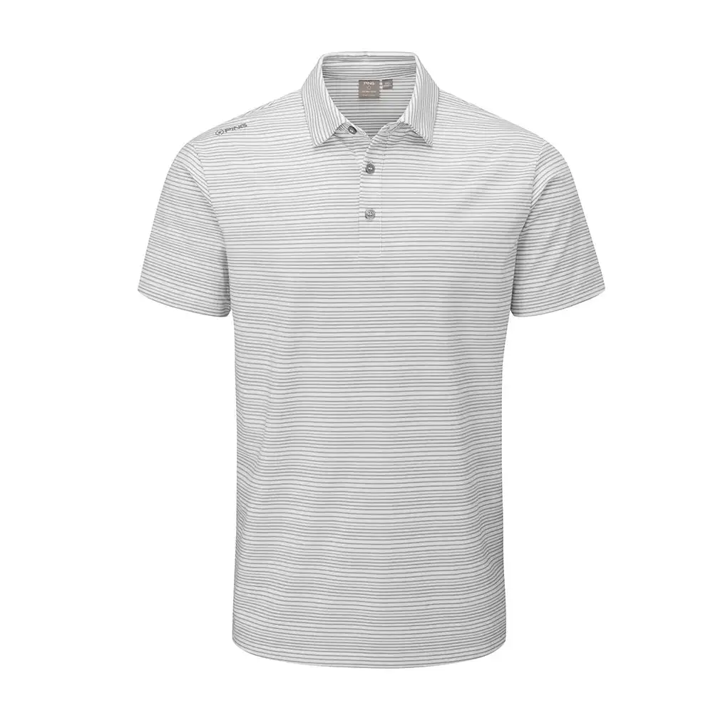 PING ALEXANDER GOLF POLO SHIRT WHITE/GRIFFIN 3 PING ALEXANDER GOLF POLO SHIRT WHITE/GRIFFIN