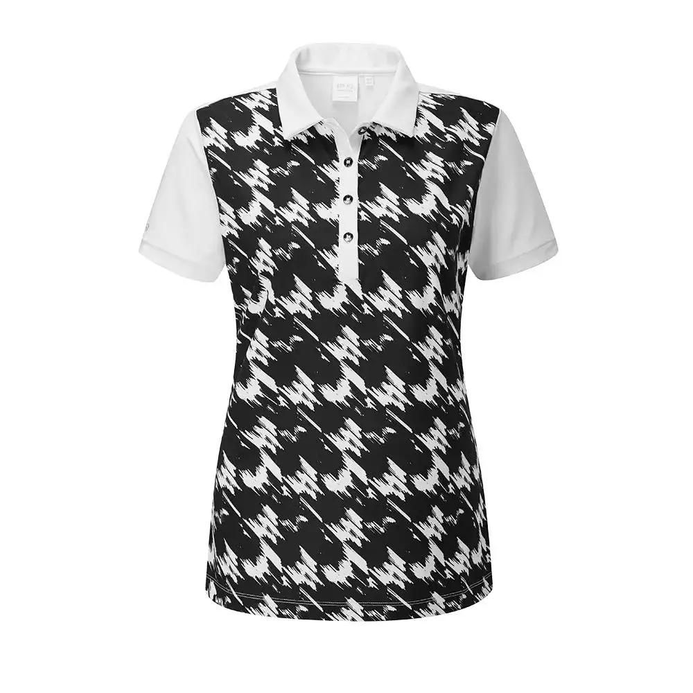 Ping Ladies Etta Polo Shirt Black - White 3 Ping Ladies Etta Polo Shirt Black - White
